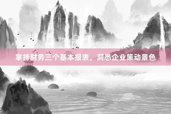 掌持财务三个基本报表，洞悉企业策动景色