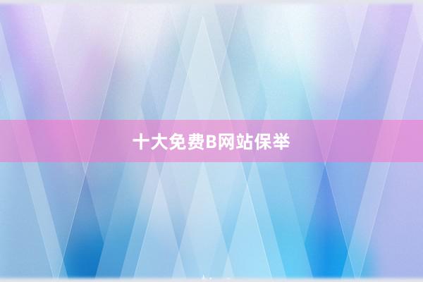 十大免费B网站保举