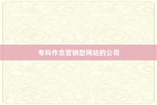 专科作念营销型网站的公司